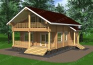 Проекты брусовых деревянных домов, цены - Дом из бруса ФИНСКИЙ
